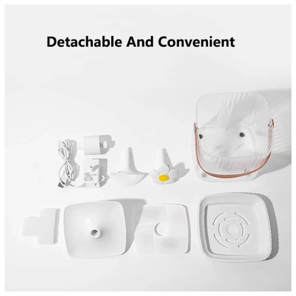 Transparent Cat Water Fountain with 3 Flows, 2.0L, Ultra Quiet Cat Drinking Fountain with Filter, Automatic Pet Water Fountain for Cats and Small Dogs