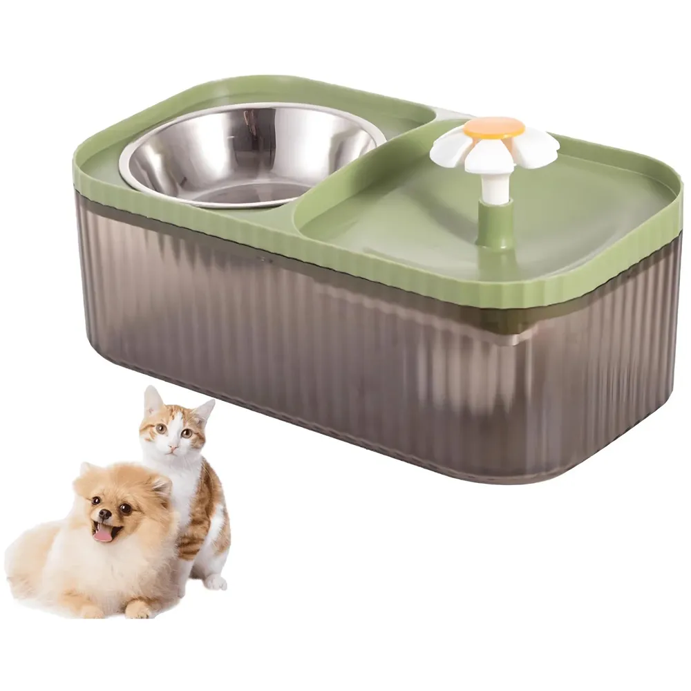 2 in 1Pet Water Fountain and Bowl with Filter and Pump, 31 x 17 x11 Cm Drinking Bowl for Cats and Dogs, Cat Fountain for Home