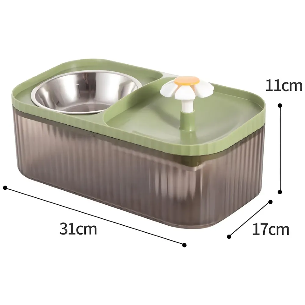 2 in 1Pet Water Fountain and Bowl with Filter and Pump, 31 x 17 x11 Cm Drinking Bowl for Cats and Dogs, Cat Fountain for Home - 4