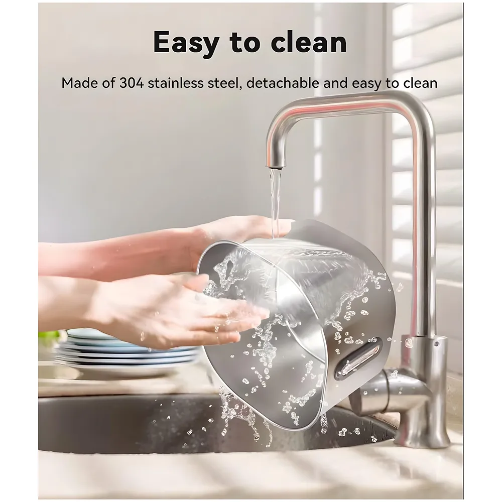 Stainless Steel Pet Water Fountain 2.2L | Triple Filtration | Auto-Circulating Silent Pump | Water Level Window | Gooseneck Spout | for Cats & Dogs | 304 Steel |