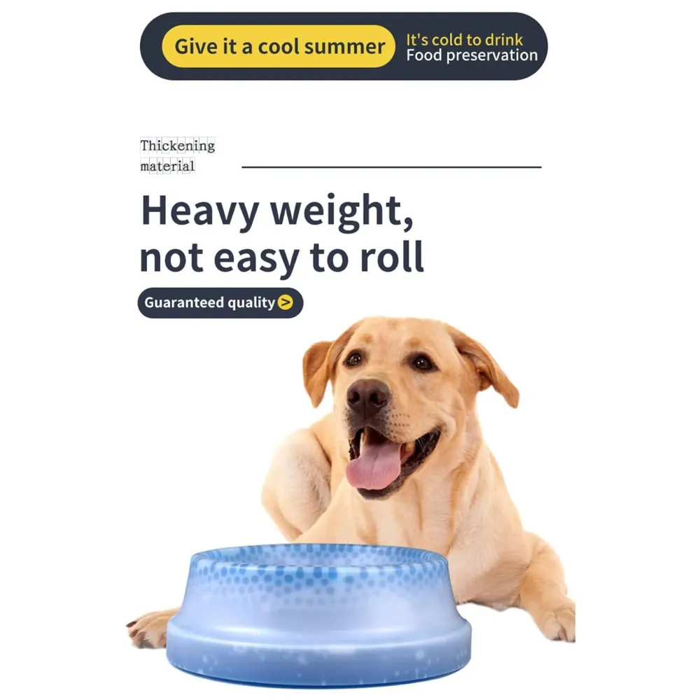 Pet Ice Frosty Bowl Dogs Cats Rabbit Cooling Bowl Frosty Chilled Pet Bowl Pet Cool Fresh Water Bowl Dog Cat Bowl Cooling Water Feeder Pet Summer Freezable Chilled Water