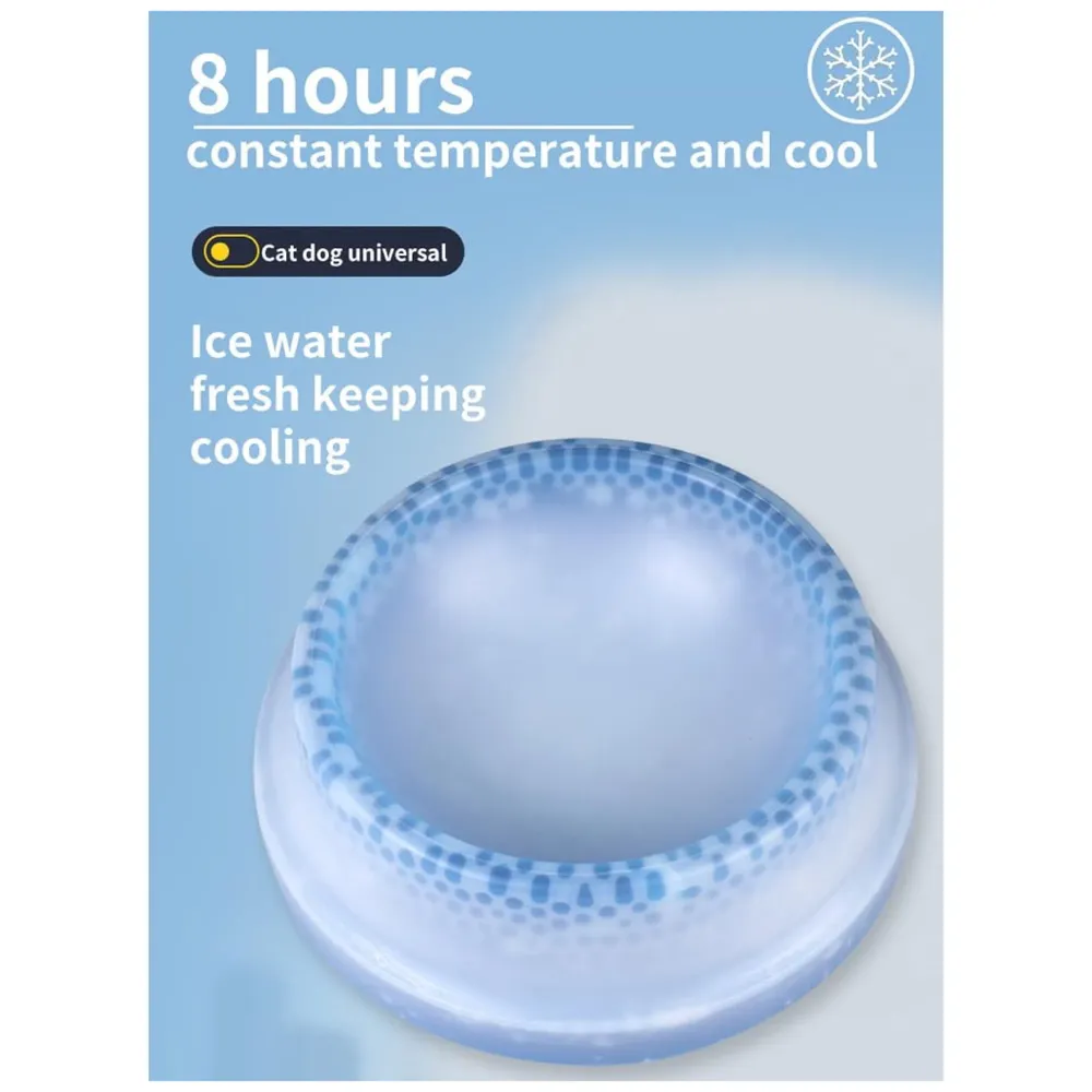 Pet Ice Frosty Bowl Dogs Cats Rabbit Cooling Bowl Frosty Chilled Pet Bowl Pet Cool Fresh Water Bowl Dog Cat Bowl Cooling Water Feeder Pet Summer Freezable Chilled Water