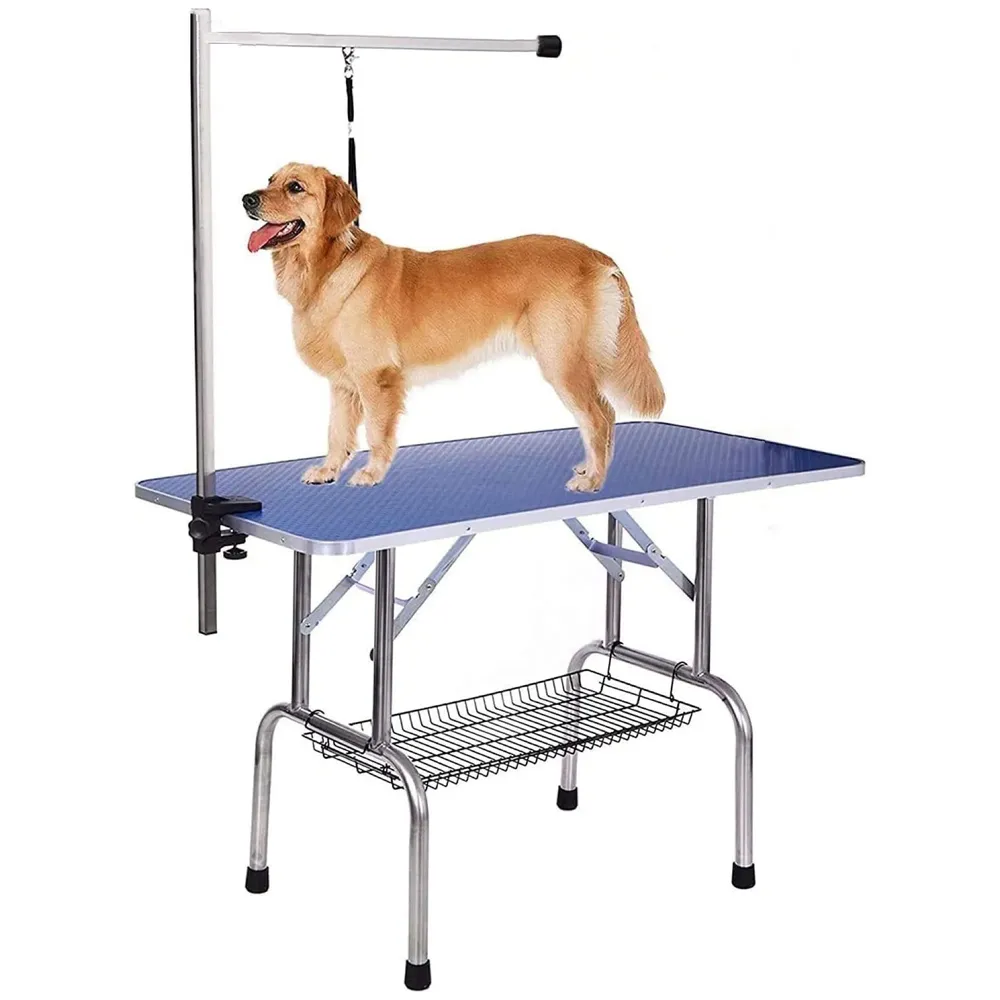 Professional Heavy Duty Dog Pet Grooming Table with Arm & Noose & Mesh Tray (Large - 45 x 28 Inch, 1 count)