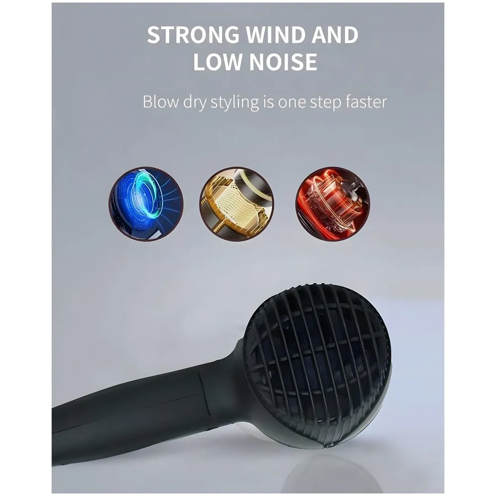 Pet 1500 Watts Hair Dryer Dog Cat Bath Wet Water Fast Drying Grooming Blower Made Specially For Pets Fur 2 Settings With Attachment And Plug Foldable Design-Blue - 9