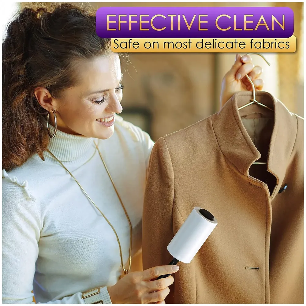 Pet Hair Roller Lint Rollers Value Pack of 114 Sheets / 3 Refills, Sticky Roller, Lint Remover for Dog, Cat, Pet Hair, Lint Rollers for Clothes, Carpet, Couch, Furniture, Car Seats White - 5