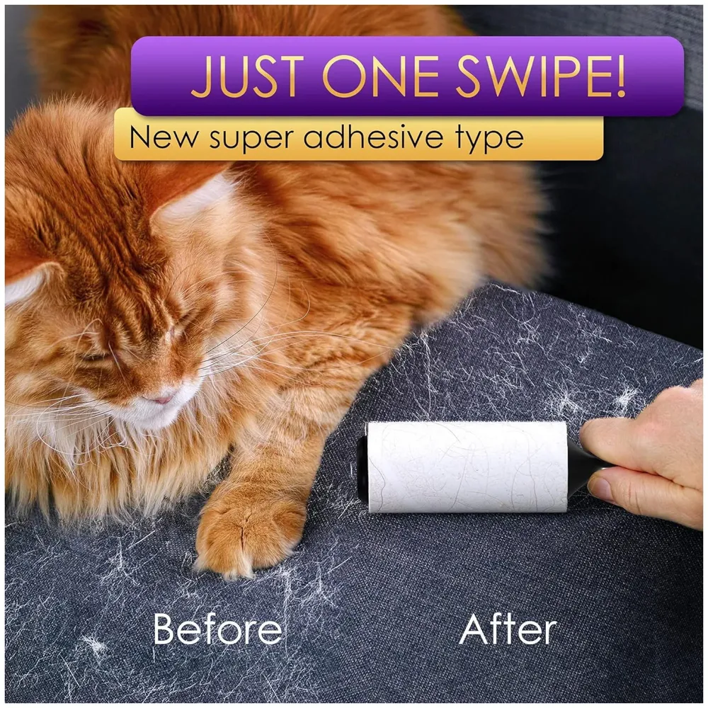 Pet Hair Roller Lint Rollers Value Pack of 114 Sheets / 3 Refills, Sticky Roller, Lint Remover for Dog, Cat, Pet Hair, Lint Rollers for Clothes, Carpet, Couch, Furniture, Car Seats White - 6