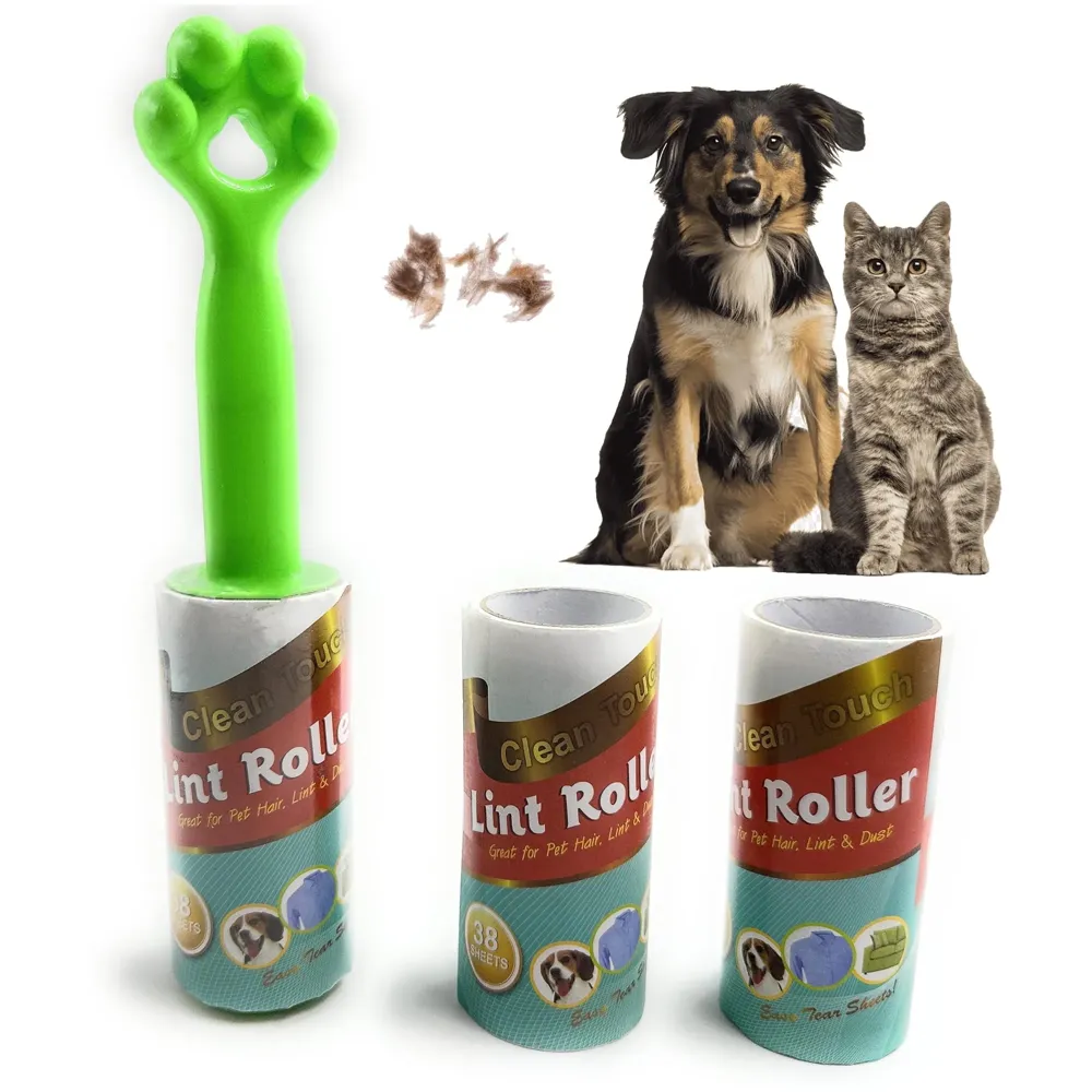 Pet Hair Roller Lint Rollers Value Pack of 114 Sheets / 3 Refills, Sticky Roller, Lint Remover for Dog, Cat, Pet Hair, Lint Rollers for Clothes, Carpet, Couch, Furniture, Car Seats White - 8