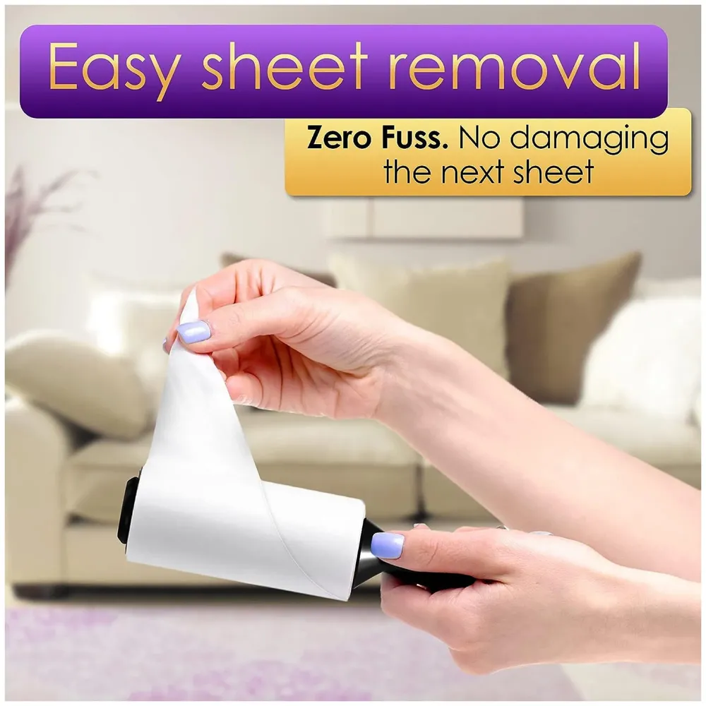 Pet Hair Roller Lint Rollers Value Pack of 114 Sheets / 3 Refills, Sticky Roller, Lint Remover for Dog, Cat, Pet Hair, Lint Rollers for Clothes, Carpet, Couch, Furniture, Car Seats White - 9