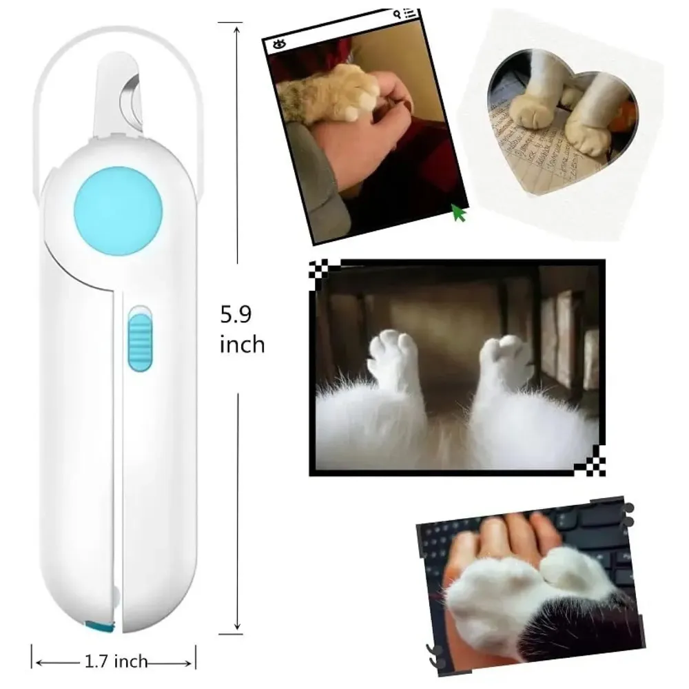 Pets Nail Trimmer, Dog and Cat Nail Cutter Clipper LED Lights for Pets Nail Grinder Filer Grooming Pet - 3