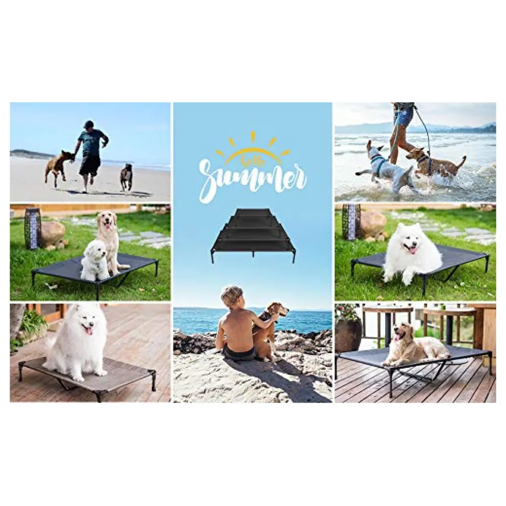 Elevated Dog Bed, Portable Raised Pet Cot, Sturdy & Breathable Mat, Durable Mesh Fabric, No-Slip Feet, Indoor or Outdoor Use. (Medium (36 x 24 Inch)) - 6