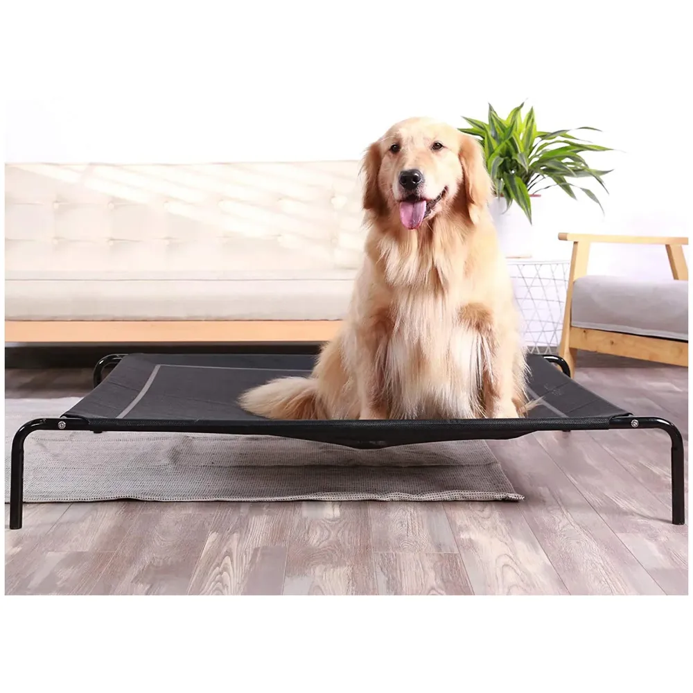 Elevated Dog Bed, Portable Raised Pet Cot, Sturdy & Breathable Mat, Durable Mesh Fabric, No-Slip Feet, Indoor or Outdoor Use. (XL (50 x 30 Inch))