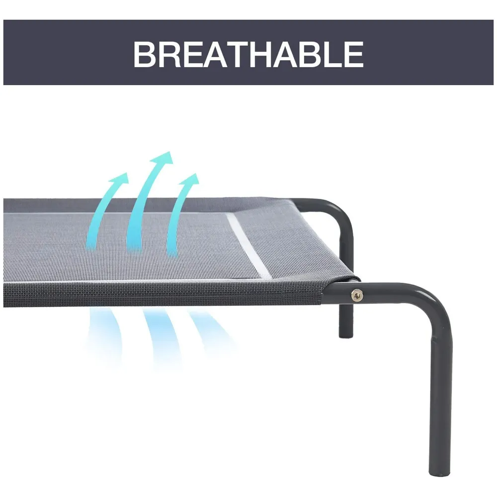 Elevated Dog Bed, Portable Raised Pet Cot, Sturdy & Breathable Mat, Durable Mesh Fabric, No-Slip Feet, Indoor or Outdoor Use. (XL (50 x 30 Inch))
