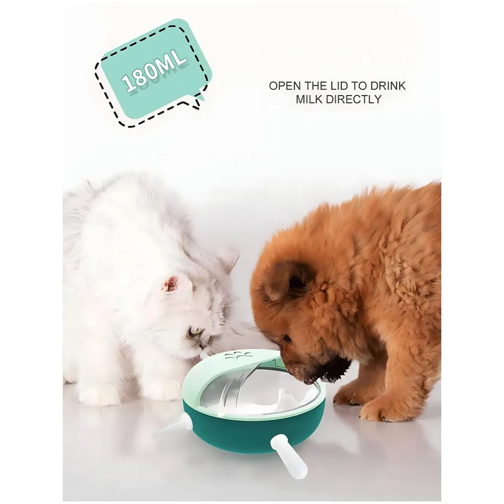 Polyvinyl Chloride Puppy Dog Cat Kittens Feeders Milk Bowl Nursing Station Nipple Feeder For Multiple Puppies Puppy Feeders For Small Dog Cat Animals 5 Pacifiers,?11 cm,H_3 cm,W_5 cm