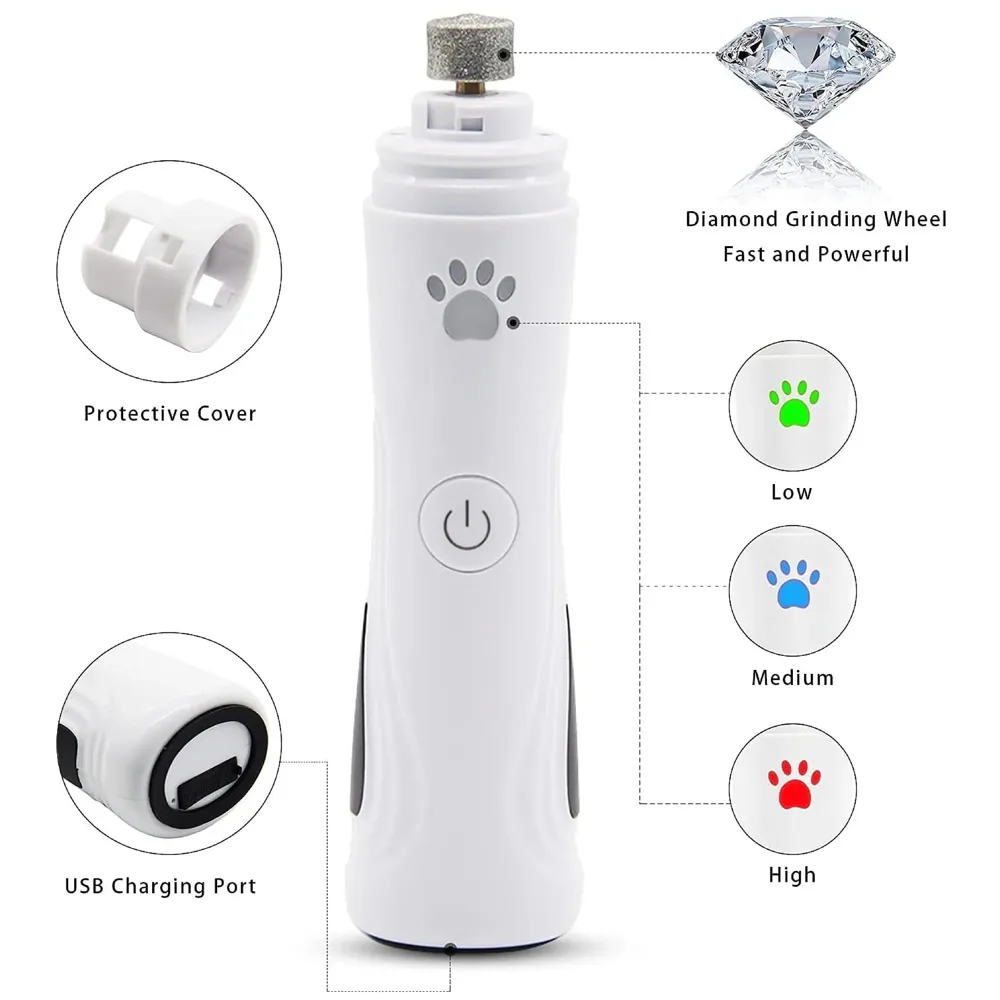 Dog Nail Grinder,Professional Nail File Pet Nail Trimmer Speed Regulation Pet Nail Grinder Electric Nail File for Large Medium Small Dogs and Cats