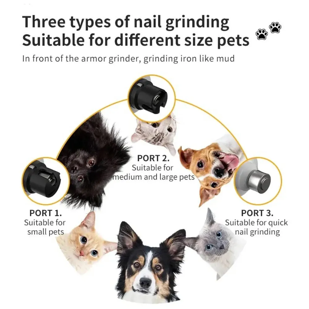Pet Nail Grinder for Small and Large Dogs and Cats, The Dog Nail Grinder Upgraded Version LCD Display - 2 LED Lights - 3 Speed Modes Electric Pet Nail Trimmer Offers Low Noise and Vibration. - 8