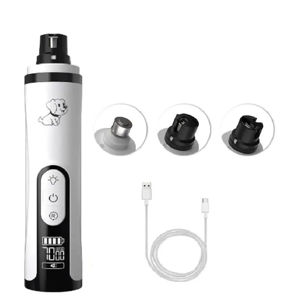 Pet Nail Grinder for Small and Large Dogs and Cats, The Dog Nail Grinder Upgraded Version LCD Display - 2 LED Lights - 3 Speed Modes Electric Pet Nail Trimmer Offers Low Noise and Vibration.