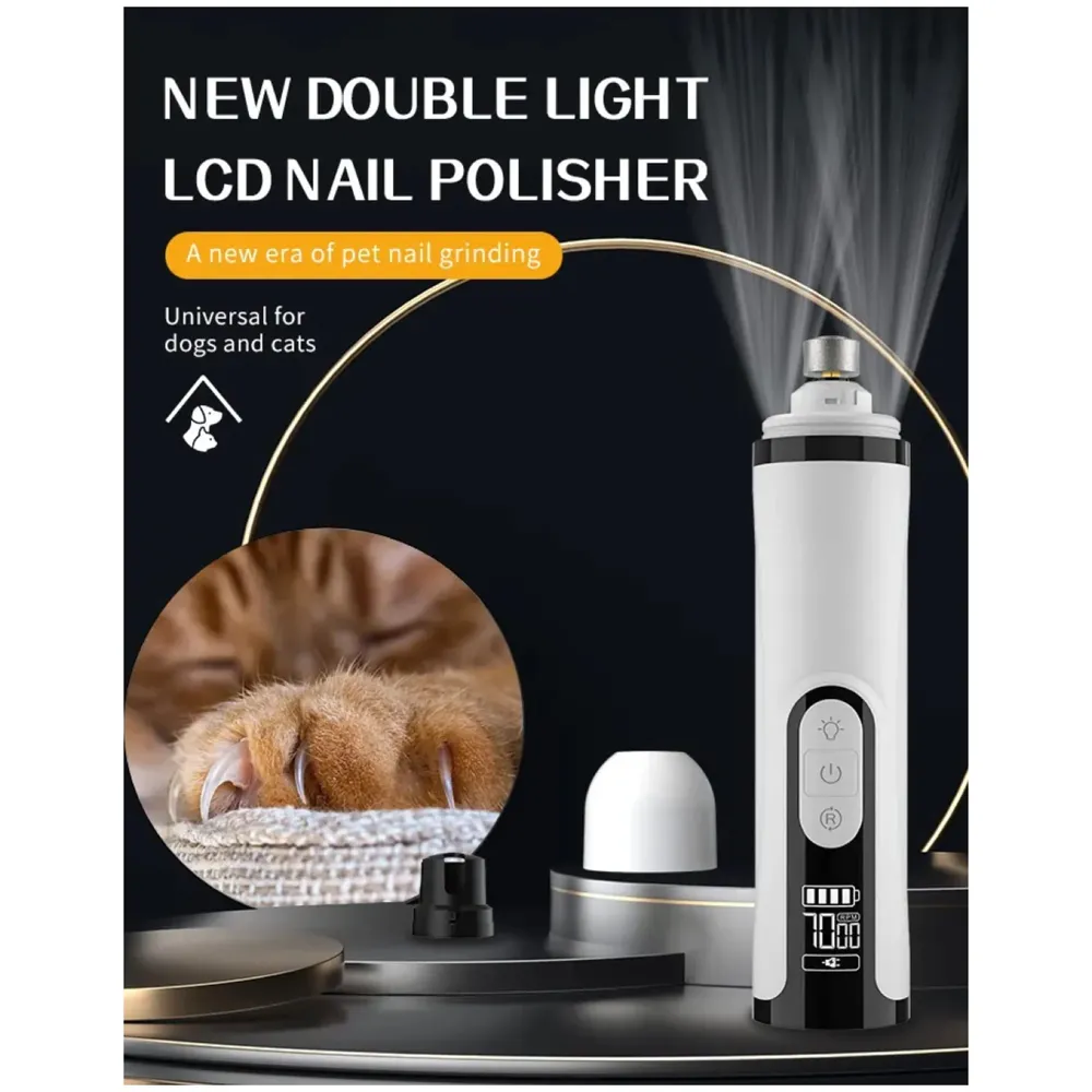 Pet Nail Grinder for Small and Large Dogs and Cats, The Dog Nail Grinder Upgraded Version LCD Display - 2 LED Lights - 3 Speed Modes Electric Pet Nail Trimmer Offers Low Noise and Vibration.