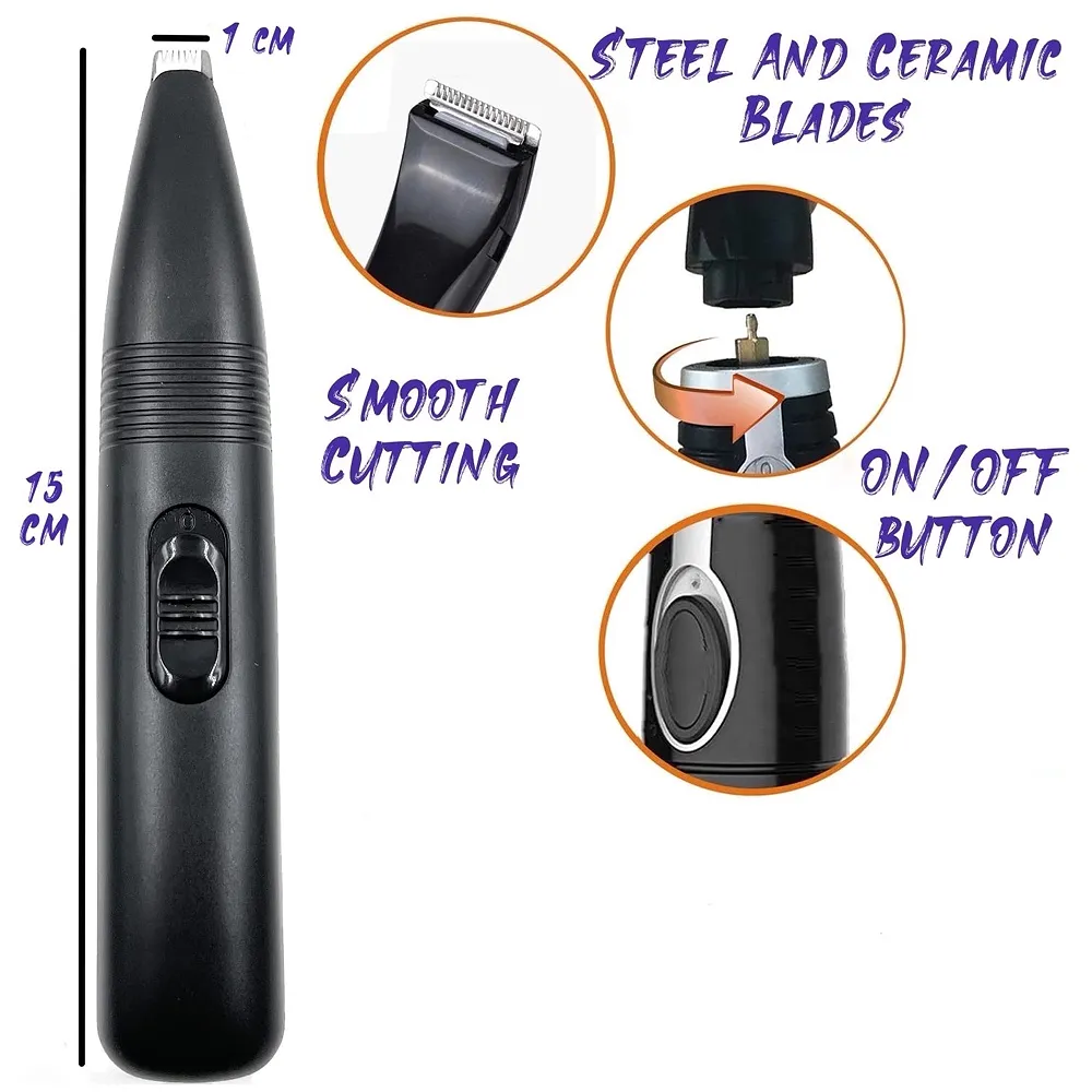 Pet Paw Shaver trimmer for fine hair inside the paws and a perfect specific percise cut Black