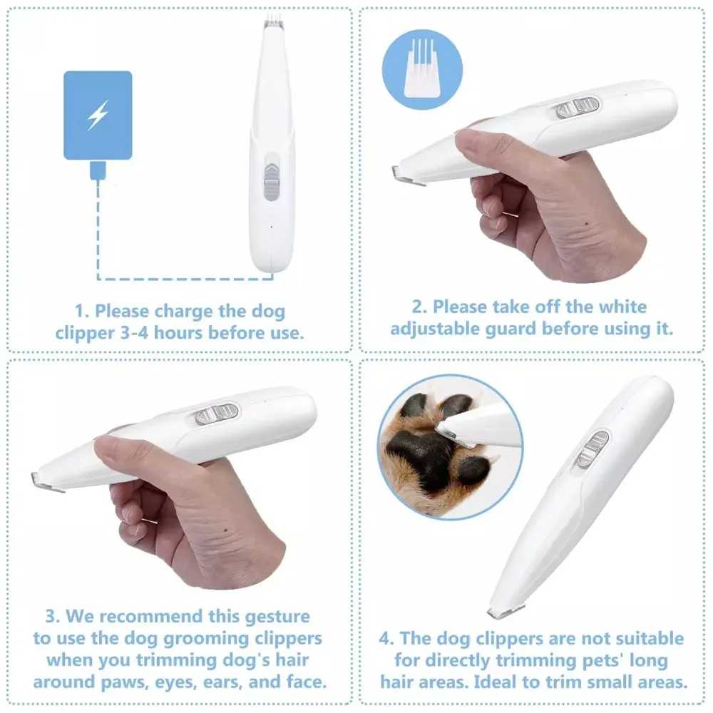 Pet Paw Trimmer for Small and Large Dogs and Cats, the Dog Nail Grinder Upgraded Version LED Lights Electric Pet Trimmer - 6