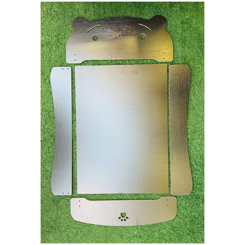 Pet Bed, Wooden Structure with Removable and Washable Mattress (Black)