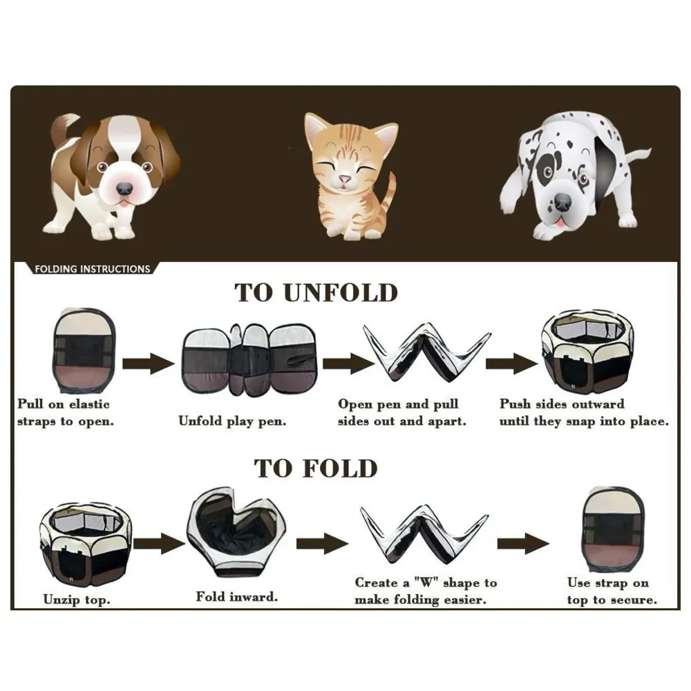 Pet Playpen Tent Kennel and Carrying Case Collapsible and Outdoor Use with Water Resistant Shade Cover for Dog and Cat Portable Puppy Playpen 91 x 55 cm (Random Colour)(36 x 22 Inch)