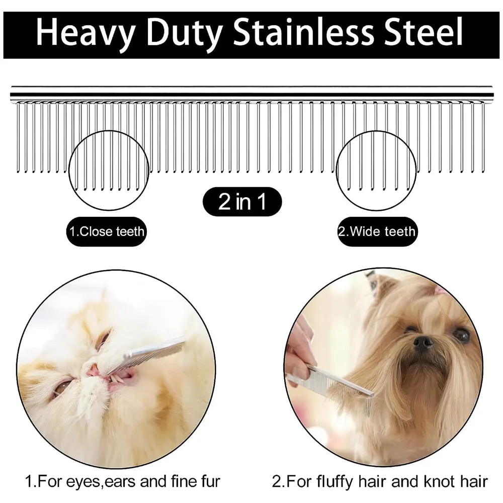 5 Scissors Pet Grooming Kit With Carry Case And Comb, 1 Straight Edge Hair Scissor, 1 Texturizing Thinning, 1 Upwards Curved, 1 Down Curved And 1 Comb All Stainless Steel, For Dogs And Cats - 7