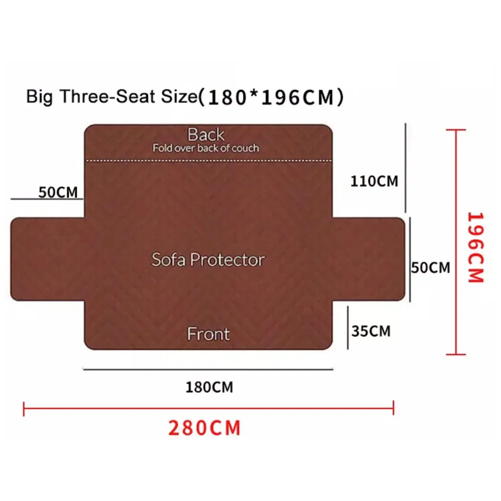 Pet Sofa Cover Waterproof Quilted Sofa Covers for Dogs Cats Pets Kids Anti-Slip Couch Recliner Slipcovers Armchair Furniture Protector 180cm x 196cm - 4