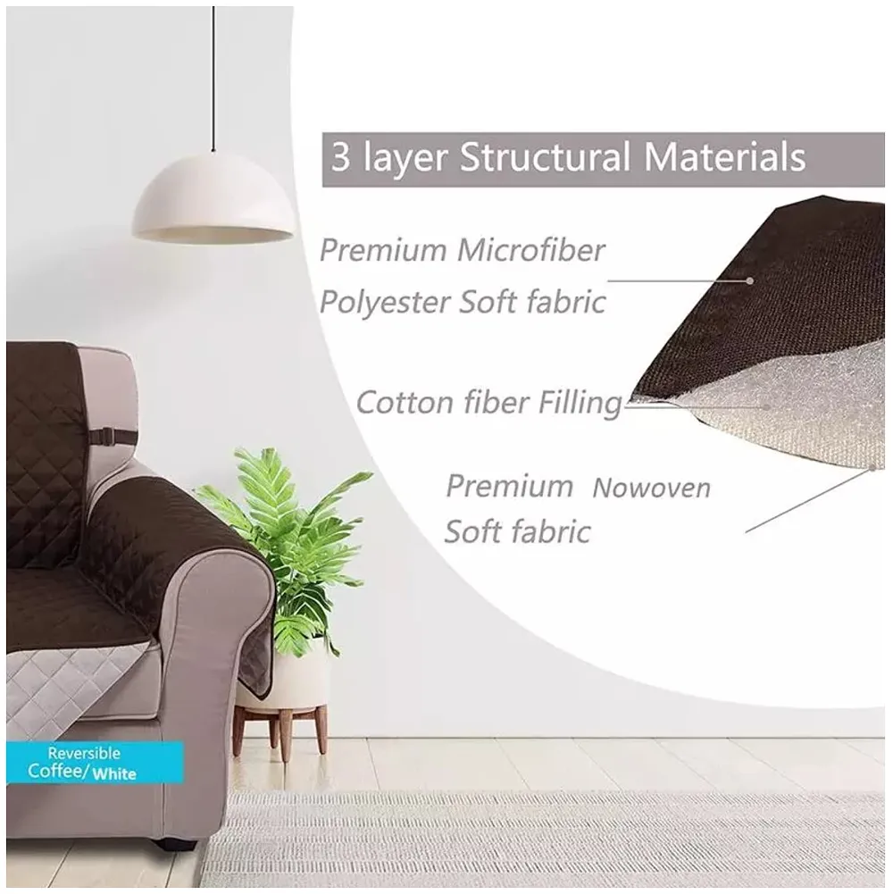 Pet Sofa Cover Waterproof Quilted Sofa Covers for Dogs Cats Pets Kids Anti-Slip Couch Recliner Slipcovers Armchair Furniture Protector 180cm x 196cm Premium