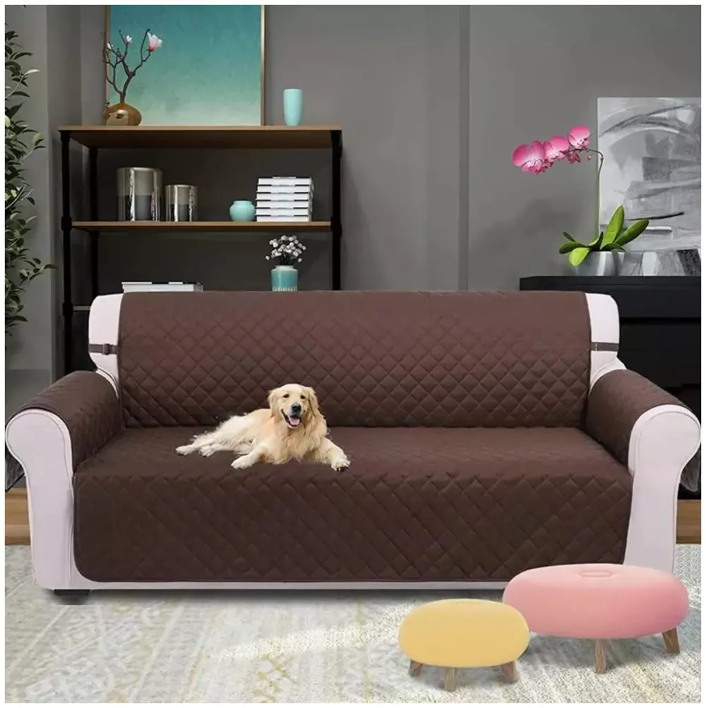 Pet Sofa Cover Waterproof Quilted Sofa Covers for Dogs Cats Pets Kids Anti-Slip Couch Recliner Slipcovers Armchair Furniture Protector 180cm x 196cm