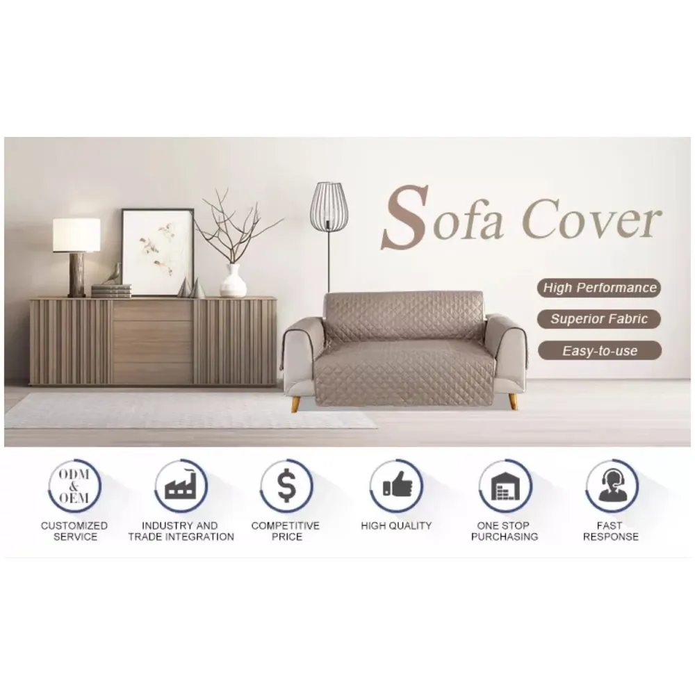 Pet Sofa Cover Waterproof Quilted Sofa Covers for Dogs Cats Pets Kids Anti-Slip Couch Recliner Slipcovers Armchair Furniture Protector 180cm x 196cm