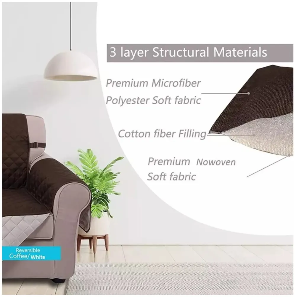 Pet Sofa Cover Waterproof Quilted Sofa Covers for Dogs Cats Pets Kids Anti-Slip Couch Recliner Slipcovers Armchair Furniture Protector 180cm x 196cm