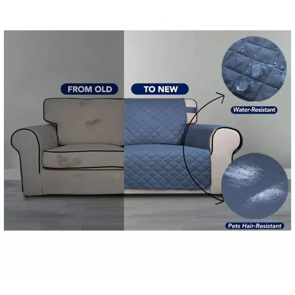 Pet Sofa Cover Waterproof Quilted Sofa Covers for Dogs Cats Pets Kids Anti-Slip Couch Recliner Slipcovers Armchair Furniture Protector 180cm x 196cm