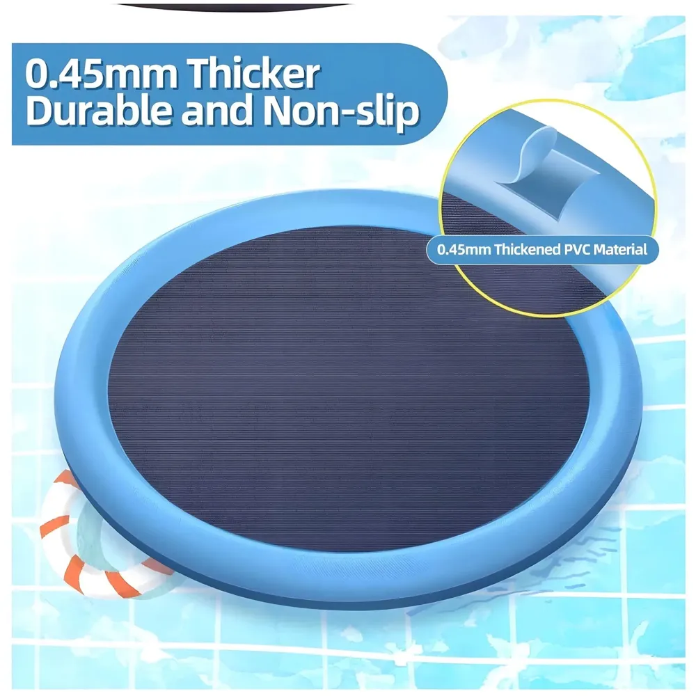 Splash Sprinkler Pad for Dogs, Non-Slip Thicken Dog Pool with Sprinkler, Pet Summer Outdoor Play Water Mat Toys for Kids 36 inch 90Cm