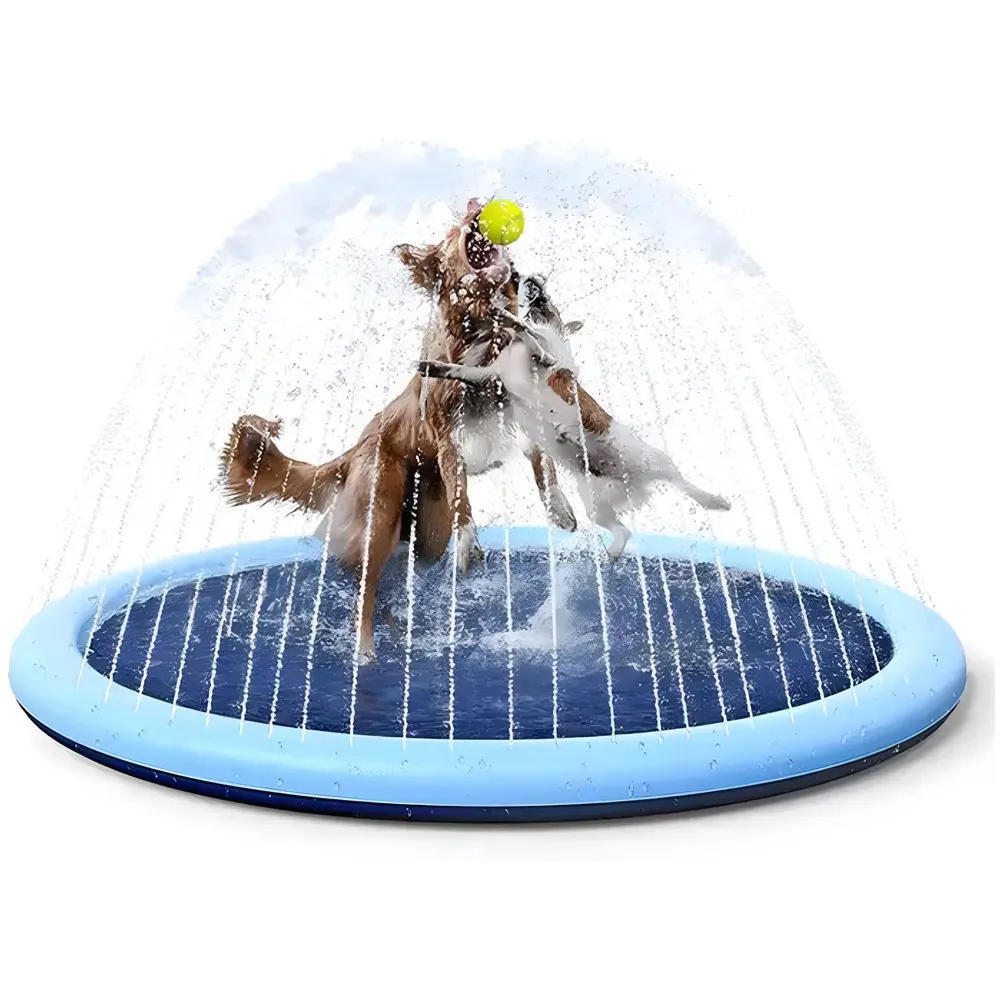 Splash Sprinkler Pad for Dogs, Non-Slip Thicken Dog Pool with Sprinkler, Pet Summer Outdoor Play Water Mat Toys for Kids 36 inch 90Cm