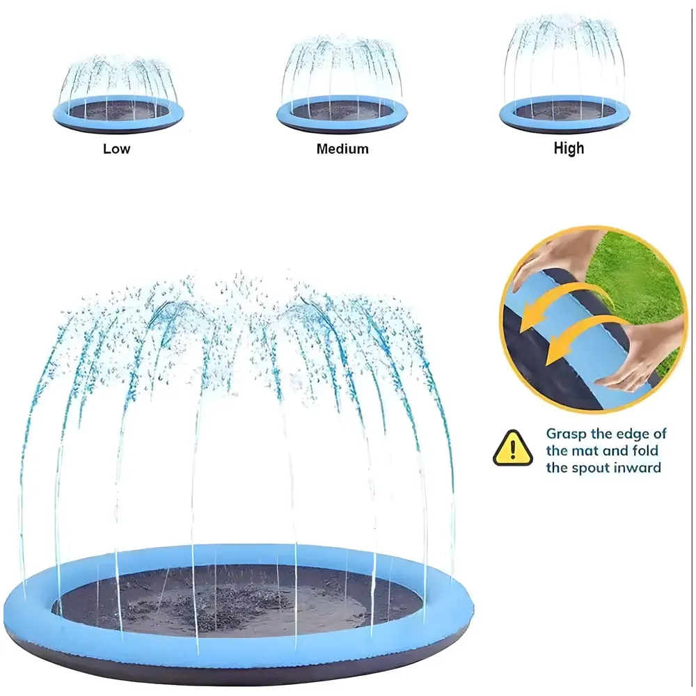 Splash Sprinkler Pad for Dogs, Non-Slip Thicken Dog Pool with Sprinkler, Pet Summer Outdoor Play Water Mat Toys for Kids 36 inch 90Cm