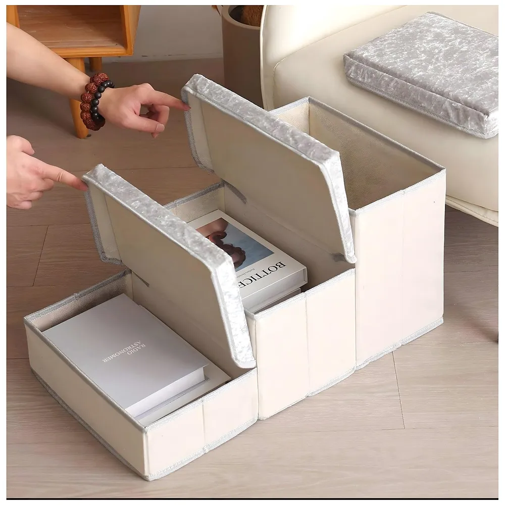 Pet Stairs and Ramp Soft Fabric 3 Step 59 x 30 x 35 cm Storage Premium