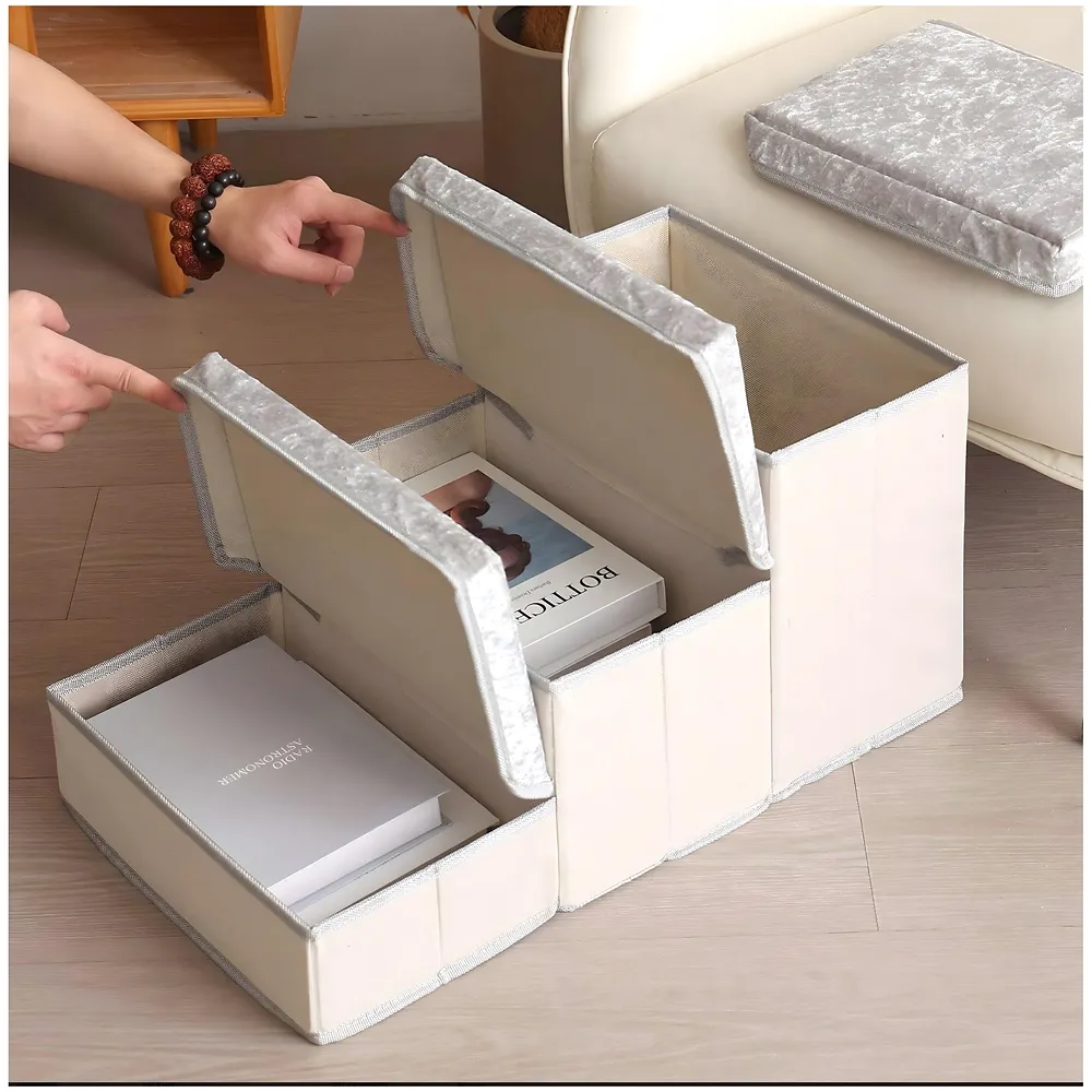 Pet Bed Stairs and Ramp, Sofa Bed Folding Dog Cat Pet Soft Fabric with Storage 3 Step Stairs for Small Dogs and Cats - 59 cm x 30 cm x 35 cm Premium