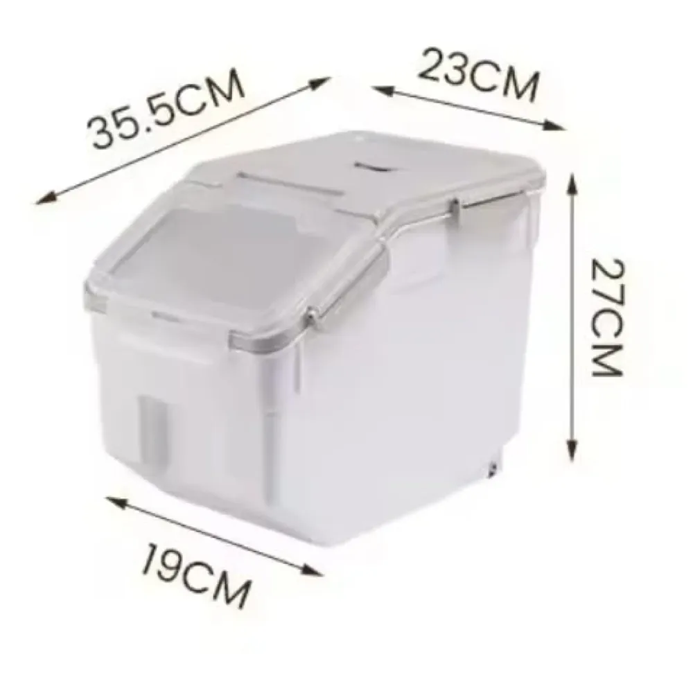 Pet Food Container Storage Airtight Box 10 kgs Capacity Dog Food Container with Translucent Lid Grooved Handle and Clamshell Design for Easy Use Food Bin 25 cm H x 32.51 cm L x 22 cm