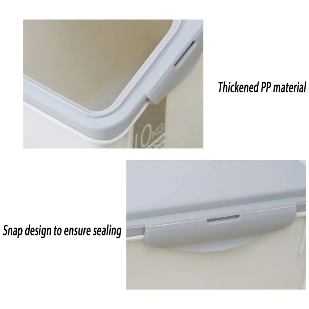 Pet Food Container Storage Airtight Box 10 kgs Capacity Dog Food Container with Translucent Lid Grooved Handle and Clamshell Design for Easy Use Food Bin 25 cm H x 32.51 cm L x 22 cm