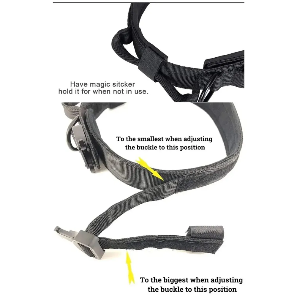 Tactical Dog Collar Dog Collar Adjustable Nylon Collar with Strap Handle Dog Training Collar Quick Release Metal Buckle (XL - 20-23.6 Inch) (Large - 16-21 Inch)
