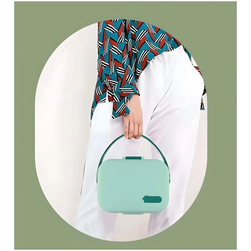 Pet Bowl Tiffin Box Lunch Box for Traveling Walks Picnic Portable with Food and Water Bowl Storage 9.4 inch x 8.2 inch for Dogs and Cats - 4