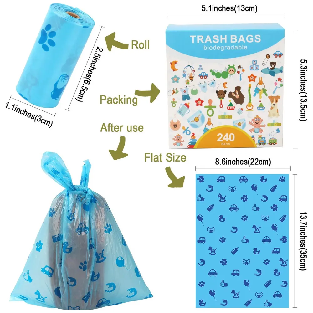 100 Pcs Large Pet Plastic Portable Printed Dog Poo Bag Cat Trash Garbage Pet Collection Wear Resistant and Leak Proof Waste Bag Dog Waste Pick Up - 5