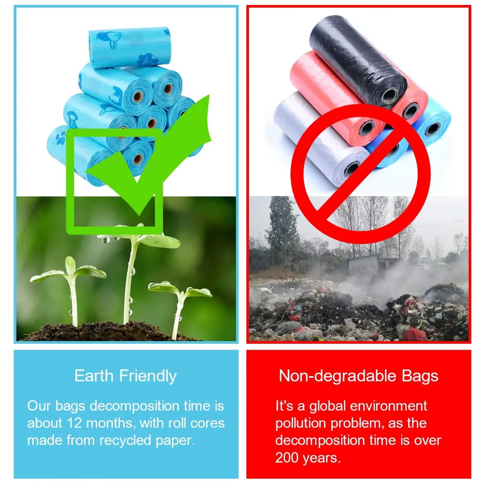 100 Pcs Large Pet Plastic Portable Printed Dog Poo Bag Cat Trash Garbage Pet Collection Wear Resistant and Leak Proof Waste Bag Dog Waste Pick Up - 6