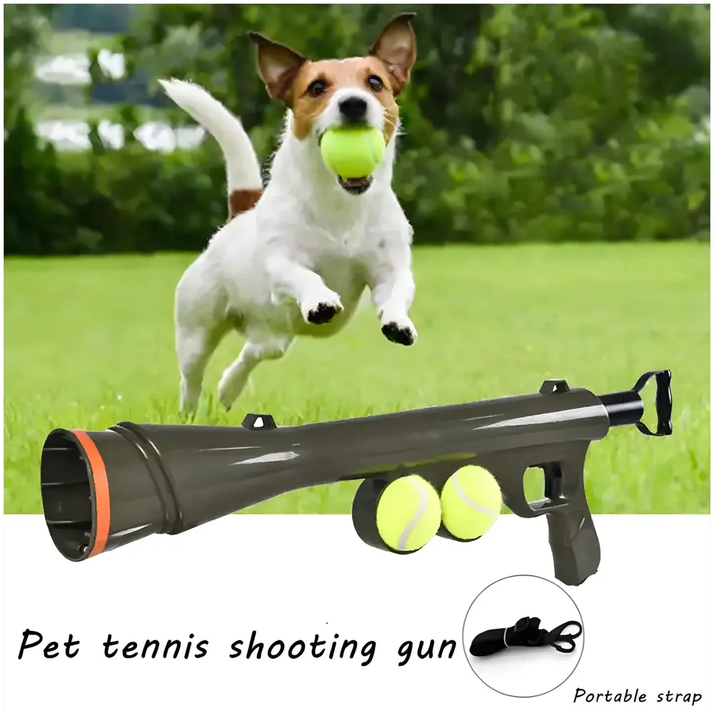 Pet Dog Ball Launcher, Ball Thrower-Interactive Toys, 1 Launcher and 2 Balls, 24 Inches. - 2
