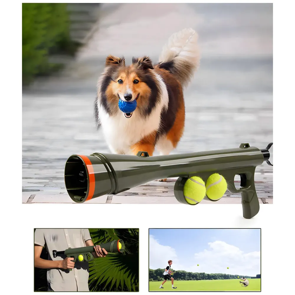 Pet Dog Ball Launcher, Ball Thrower-Interactive Toys, 1 Launcher and 2 Balls, 24 Inches. - 7