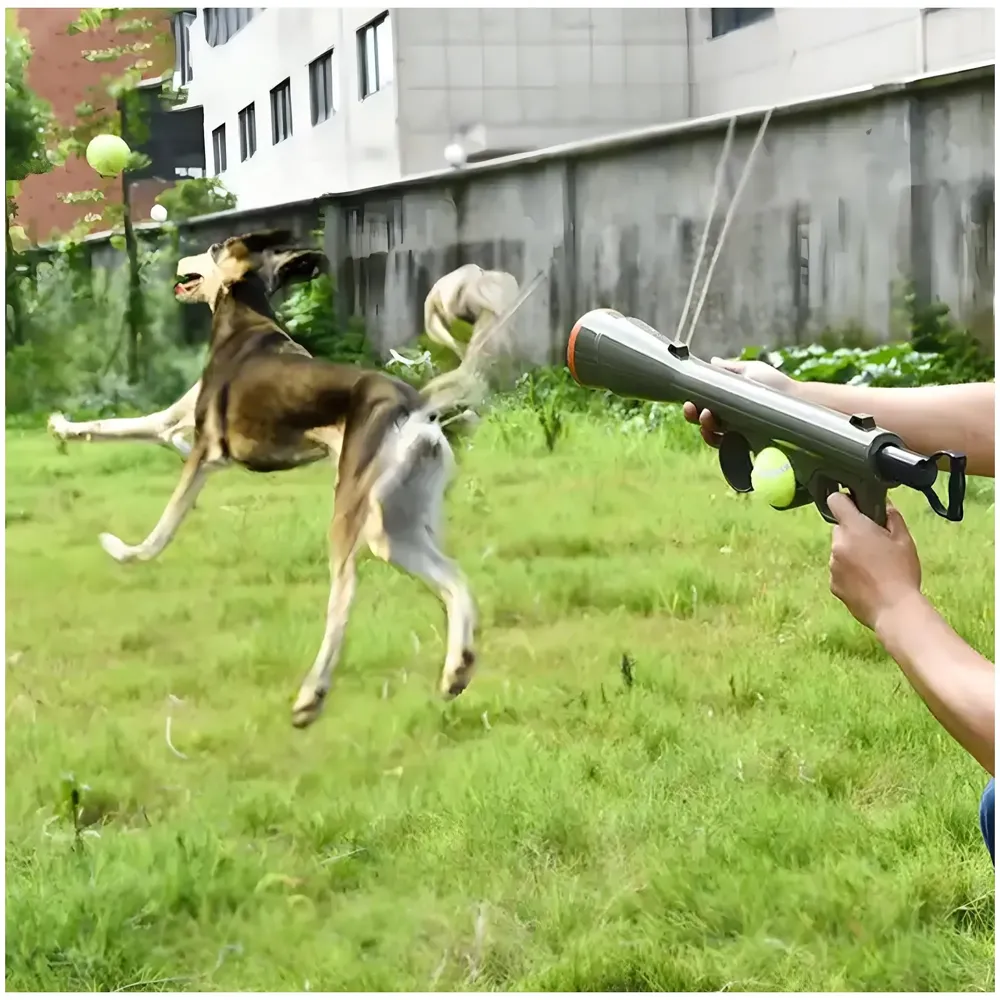 Pet Dog Ball Launcher, Ball Thrower-Interactive Toys, 1 Launcher and 2 Balls, 24 Inches.