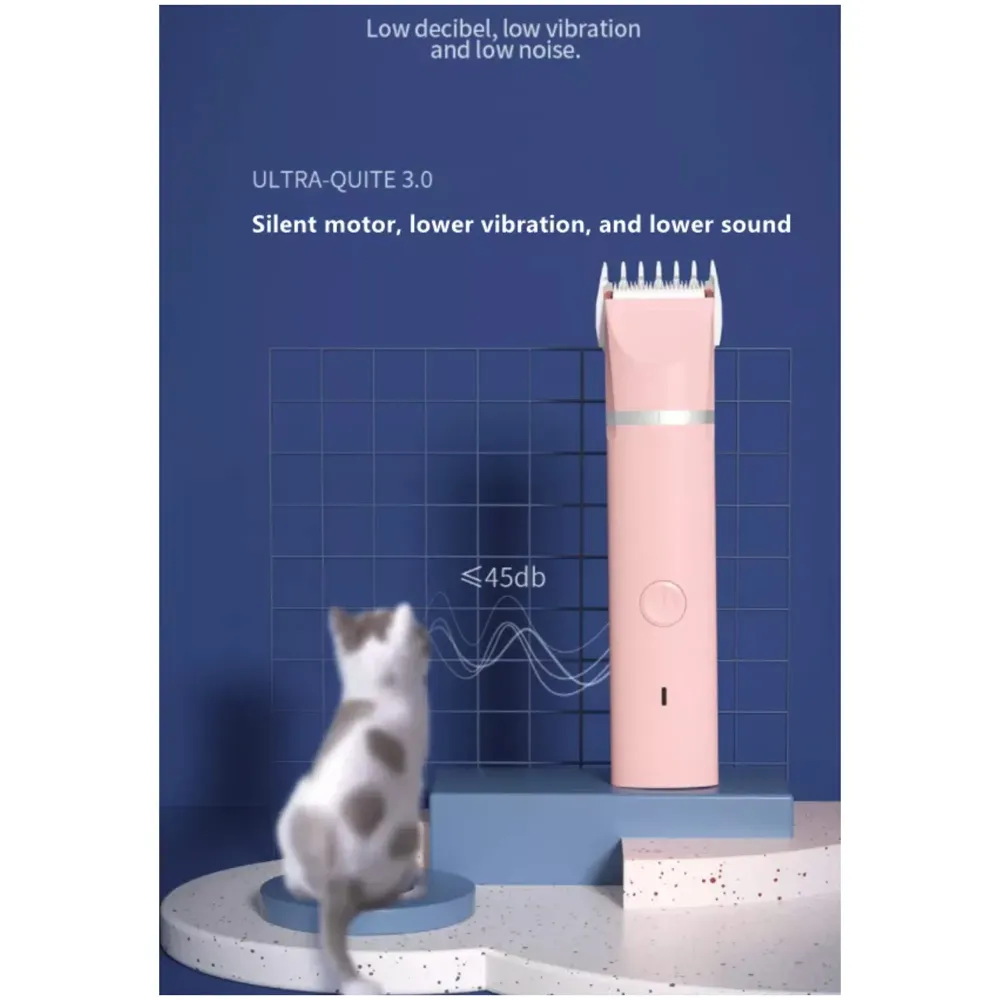 Unisex 4 in 1 Automatic Rechargeable Pet Hair Trimmer and Nail Grinder - Ear and Paw Trimmer for Dog and Cat - Cordless, Battery Powered