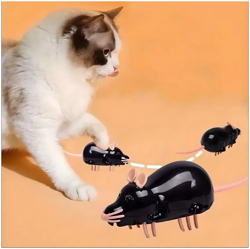 Automatic Interactive Vibrating Mouse Cat Teaser Toy Animal Shape Plaything Simulation Tricky Props Interactive Toy for Cats Kittens Colour May Vary