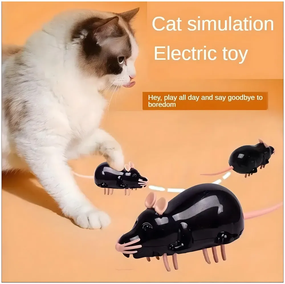 Automatic Interactive Vibrating Mouse Cat Teaser Toy Animal Shape Plaything Simulation Tricky Props Interactive Toy for Cats Kittens Colour May Vary - 5