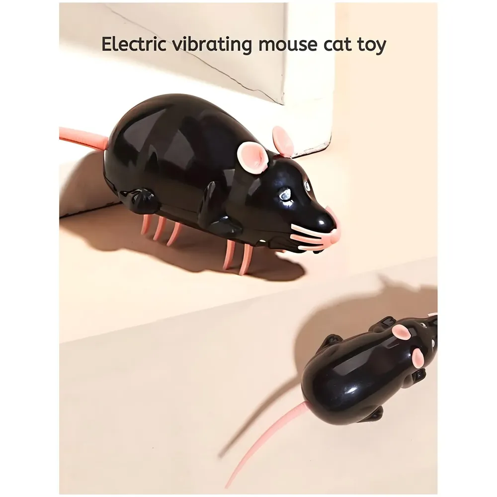 Automatic Interactive Vibrating Mouse Cat Teaser Toy Animal Shape Plaything Simulation Tricky Props Interactive Toy for Cats Kittens Colour May Vary - 6